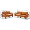 2-Piece Velvet Chesterfield Sofa Set with Roll Arms and Button Tufting, 5-Seat Convertible Luxury Couch for Living Room - 4 of 4