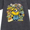 Girls' - Despicable Me Minions - Minion & Banana Stickers Graphic Short Sleeve Fleece Dress - 2 of 3