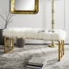 Mera Faux Lamb Bench - FOX6291 - White - Safavieh Couture - 2 of 4