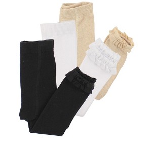 RuffleButts Girls 3-Pack Footless Ruffle Tights - 1 of 4