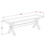 East West Furniture X-Style 15x60 in Dining Bench with Distressed Jacobean 418 Leg and Linen White Top finish - 4 of 4