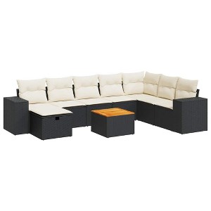 vidaXL Garden Sofa Set Black, Cream White - 1 of 4