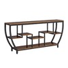 70.9" Console Sofa Table with 7-Tier Staggered Storage Shelves, Extra Long Narrow Design, Multi-Functional Use and Adjustable Leg Pads - 2 of 4
