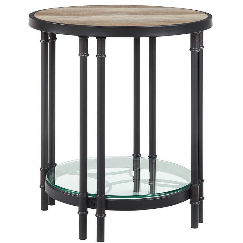 Brantley 22&#34; 1 Tier Shelf Accent Table Oak and Sandy Black - Acme Furniture, 6 of 8
