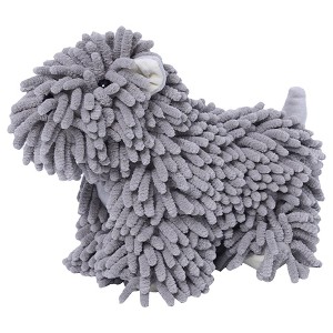 REGALWOVEN Cute Cartoon Dog Shape Soft Absorbent Chenille Hand Towel with Hanging Loop 8" x 10" 1 Pc - 1 of 4