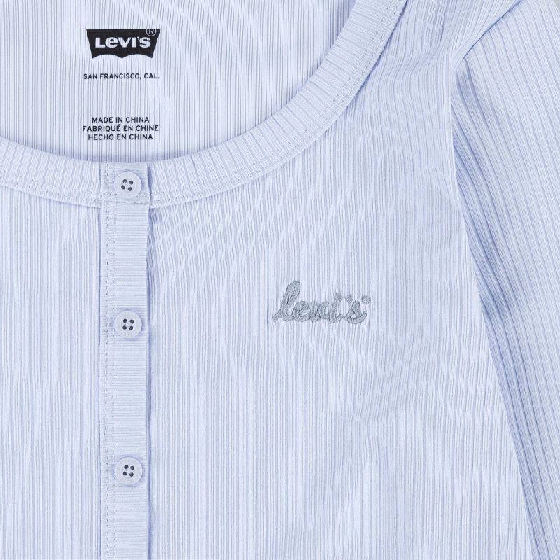 Levi's® Girls' Ruffle Hem Long Sleeve T-Shirt - Blue, 4 of 5