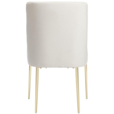 Luxe Off-White Velvet Upholstered Side Chair with Gold Legs