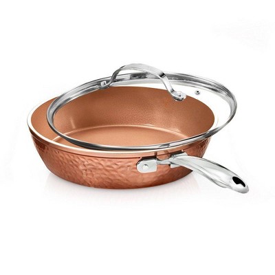 Gotham Steel Hammered Copper 12.5" Saute Pan with Lid