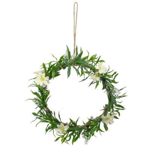 Northlight Mini Floral and Foliage Spring Wreath, Yellow 9" - image 1 of 4