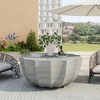 35" Modern Round Outdoor Coffee Table - Durable MgO Cement Design for Patio, Garden & Living Room -- Frevyn - 2 of 4