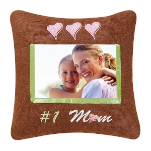 C&F Home 10" x 10" Number 1 Mom Embroidered Picture Small Petite Throw Pillow - 1 of 3