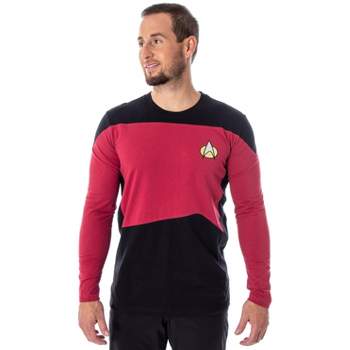 Star Trek Next Generation Men's Picard Uniform Costume Long Sleeve Shirt