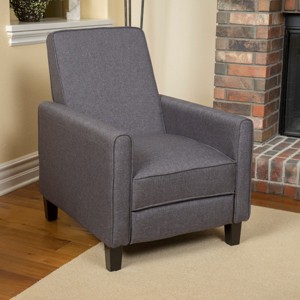 Coolbibila-Adjustable Fabric Push Back Recliner Chair,Elegant Upholstered Reading Chair,Accent Armchair With Footrest And Wooden Legs - 1 of 4