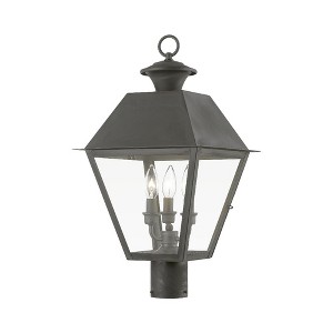 Livex Lighting Wentworth 3 - Light Post Light in  Charcoal - 1 of 4