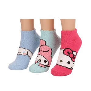 Hello Kitty My Melody, Hello Kitty, My Melody And Cinnamoroll Womens Ankle Socks 3 Pack - 1 of 4