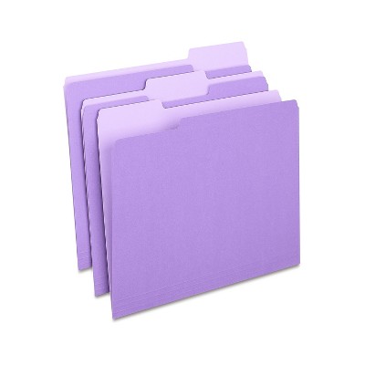 Myofficeinnovations Colored Top-tab File Folders 3 Tab Purple Letter ...