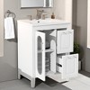 24-Inch Bathroom Vanity with Sink,Glass Door,Drawers & Adjustable Shelf,Freestanding Vanity with Ceramic Basin & 8" Faucet Mount - 2 of 4