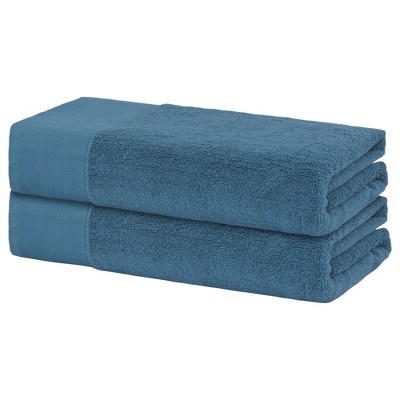Unique Bargains 100% Cotton Solid Quick Dry Highly Absorbent Bath Towels 2 Packs