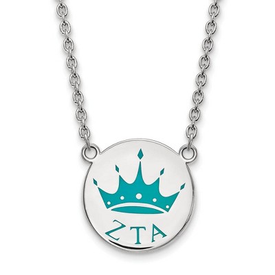 Black Bow Jewelry Sterling Silver Zeta Tau Alpha Greek Life Necklace 18 Inch