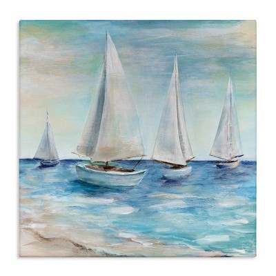 Stupell Industries Sailboats Floating Peacefully, 17" x 17"