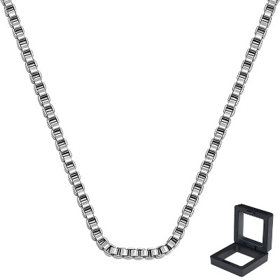925 Silver Collar for Women - Box Chain (45cm x 0.6mm) - Gift for Bride, Mother, Valentine's Day