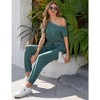 Women's Off Shoulder Jumpsuit Stretchy Airport Outfits Jogger Pants Jumpsuit with Pocket - 4 of 4