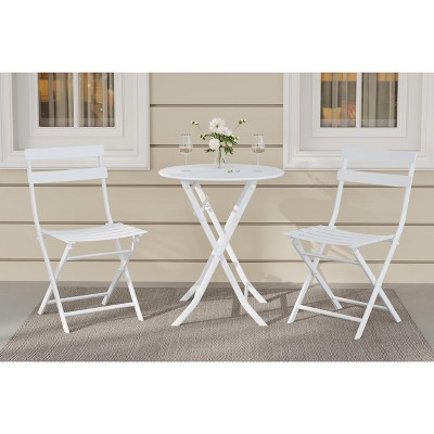 3 Piece Patio Set,Folding Patio Table and Chairs, Folding Outdoor Patio Furniture Sets,Weather Resistant Conversation Set