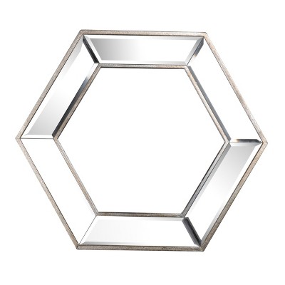GlasFlength Decorative Wall Mirrors Rhombus Accent Mirror Wall Mirror Polished Mirror Decorative Mirror for Living Room, Silver, 20.7"*1.6"*17.9"