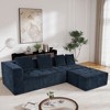 Modern 110" Modular Sectional Sofa with 4 Cushions, Tufted Design 3-Piece Removable Set, Free Combination - 2 of 4