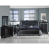 NicBex Nightstand with 2 Drawers,1pc Side Table with LED Lighting and Black Finish,28 inch Bedside Table for Bedroom,Living Room,Black/Silver/Gray - 2 of 4