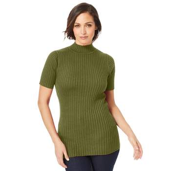 Jessica London Women's Plus Size Rib Mockneck Sweater