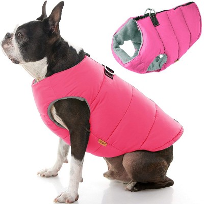 Gooby Padded Vest Dog Jacket Solid Pink, Medium