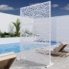 Lirago White 72 in. Galvanized Metal Outdoor Privacy Screens Garden Outdoor Fence - 2 of 4