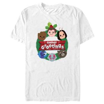 Men's Guardians of the Galaxy Holiday Special Season's Grootings Cute Characters T-Shirt