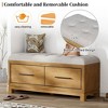 PAGED Shoe Bench with Removable Cushion, Wood Ottoman with Storage, Entryway Bench with Safety Hinge, Entryway Ottoman Bench - 4 of 4