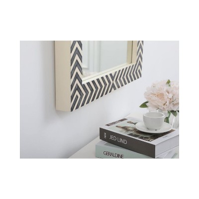 Chevron Hand Painted Rectangular Frameless Vanity Mirror