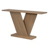 HDZNVF Console Table with Natural Wood Veneer, V-Base Design for Classic Versatility, Brown - 4 of 4