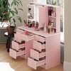 Famapy 43"W Large Vanity Table 9-Drawer Vanity Set with Crystal Pulls and Versatile Mirror Lighting - 2 of 4