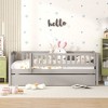 NicBex Twin/Full Size Daybed Wood Bed Frame with Trundle and Fence Guardrails for Bedroom,Living Room,Apartment - 2 of 4