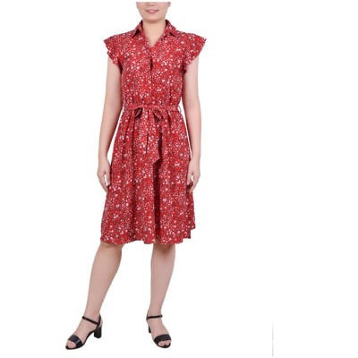 NY Collection Womens Floral Fit & Flare Dress