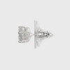 Women's Sterling Silver Stud Earrings Set of 3 Post Round Cubic Zirconia 3pc - Silver/Clear: Nickel-Free, Polished Finish - 2 of 2