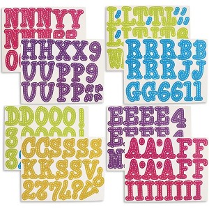Sparkle and Bash 144-Count Alphabet Letters and Numbers Cutouts for Classroom Bulletin Board, Assorted Colors - 1 of 4