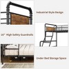 GustoWave Metal Bunk Bed Twin Over Full Size, with Angled Ladder, High Guardrail - 3 of 4