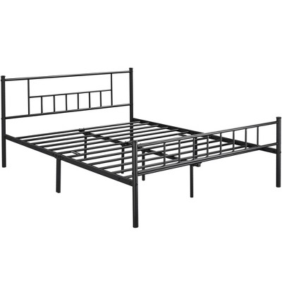 Yaheetech Basic Metal Bed Frame With Headboard And Footboard, Black(queen) : Target