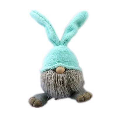 HomeRoots 19" Blue and Gray Fabric Easter Standing Gnome Tabletop Sculpture