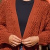 Women's Burnt Orange Open Front Patch Pocket Longline Cardigan - Cupshe - 2 of 4