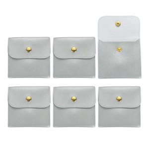 Unique Bargains PU Leather Soft Mini Jewelry Storage Pouches 6 Pcs - 1 of 4