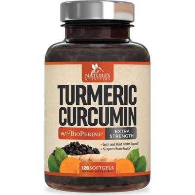 Turmeric Curcumin BioPerine 95% Standardized Curcuminoids 1500mg - Black Pepper Extract Max Absorption, Herbal Turmeric Pills, Vegan - 120 Softgels