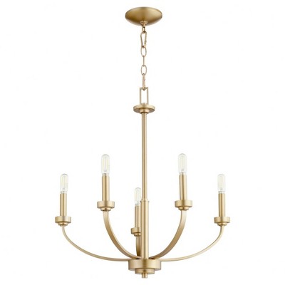 Quorum Lighting Reyes 5 - Light Chandelier in  Aged Brass