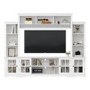 100'' Farmhouse Entertainment Center Wall Unit for 65 Inch TV, Media Console with Barn Doors & Adjustable Shelves for Living Room-3irtyhousy - 3 of 4